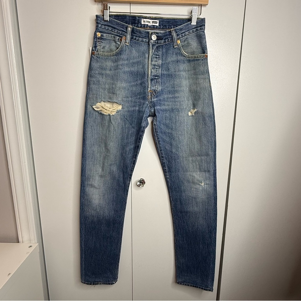 Re/Done X Levi’s Classic Blue Skinny Straight Leg Jeans 26 NWT